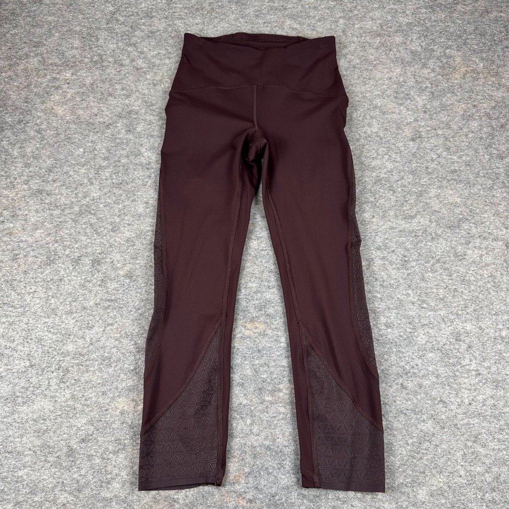 Lululemon Strength &‎ Sweat Crop 23" W6AOKS Nulux Black Satin Womens 4
